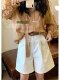 White A-Line Suit Shorts for Women 2026 New Popular Style Loose Casual High-Waisted Wide-Leg Pants Knee-Length Shorts Summer