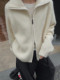Korean-Style Soft Double-Zipper Lapel Sweater Coat for Women, Autumn and Winter High-Neck Thick Lazy Style Loose Knit Cardigan Top