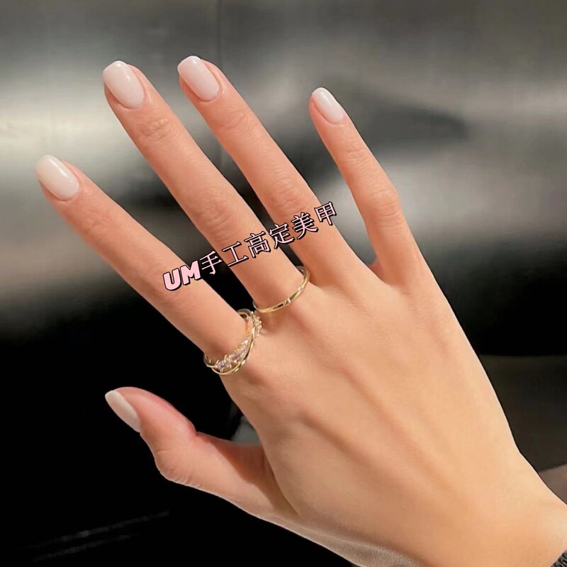 Purely Handmade Wearable Nails, Milky White, European, American, and Japanese Style, Solid Color, Spring and Summer, Brightening Fake Nails, Removable Patch Finished Product Purely Handmade Wearable Nails, Milky White, European, American, and Japanese Style, Solid Color, Spring and Summer, Brightening Fake Nails, Removable Patch Finished Product