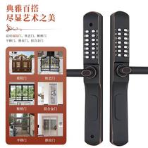 Waterproof mechanical code lock double-sided outdoor hollow door wrought iron gate lock courtyard door outdoor fence door smart lock