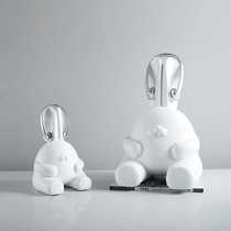 Modern simple creative white resin rabbit sculpture ornaments model room living room childrens room art crafts