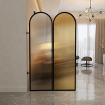 The simple screen divides the living room and is now a Changhong glass hotel restaurant covering the Nordic light luxury folding decoration.