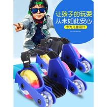 Hot roller skates for children street PU four-wheeled heelys shoes star roller skates heel-type two-wheeled transportation tool