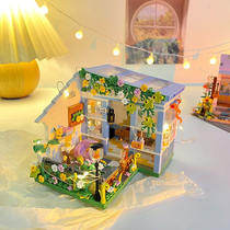 2024 New Building Block Assembling Educational Toys City Street Scene Series Fairy Tale Town Villa Girl Birthday Gift
