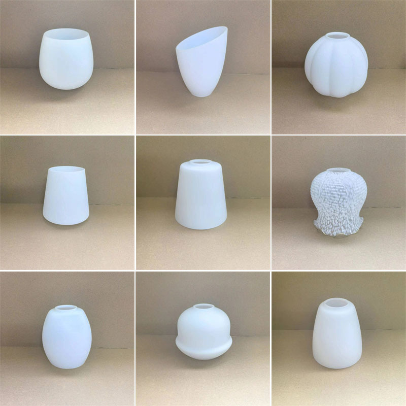 Lampshade Shell Glass Lampshade Milky White Frosted Modern Simple American Chandelier Wall Lamp Lampshade Light Material Glass Cover