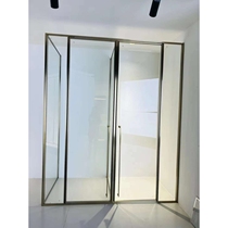 Beijing customized shower room partition T-shaped flat opening bathroom glass door One-word simple bathroom dry and wet separation