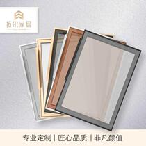 Aluminum frame glass cabinet door minimalist narrow-sided wardrobe wine cabinet bookcase cloakroom brown Changhong tempered glass door customization