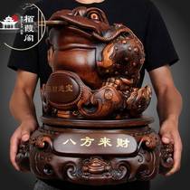 Lucky golden toad ornaments large three-legged toad opening gift golden cicada shop office cashier decoration
