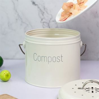Waterproof kitchen waste bucket with handle, wet garbage sorting trash can countertop table with activated carbon filter