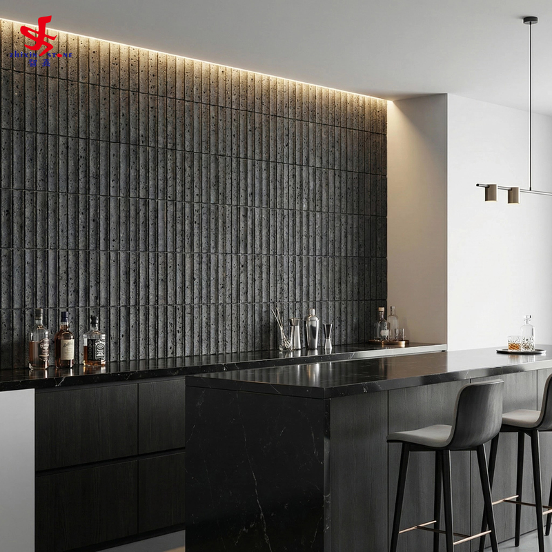 Natural Stone Long Mosaic Strip Tiles for Bathroom, Kitchen, Clubhouse, Bar, Guesthouse, Concave Wall Tiles Natural Stone Long Mosaic Strip Tiles for Bathroom, Kitchen, Clubhouse, Bar, Guesthouse, Concave Wall Tiles