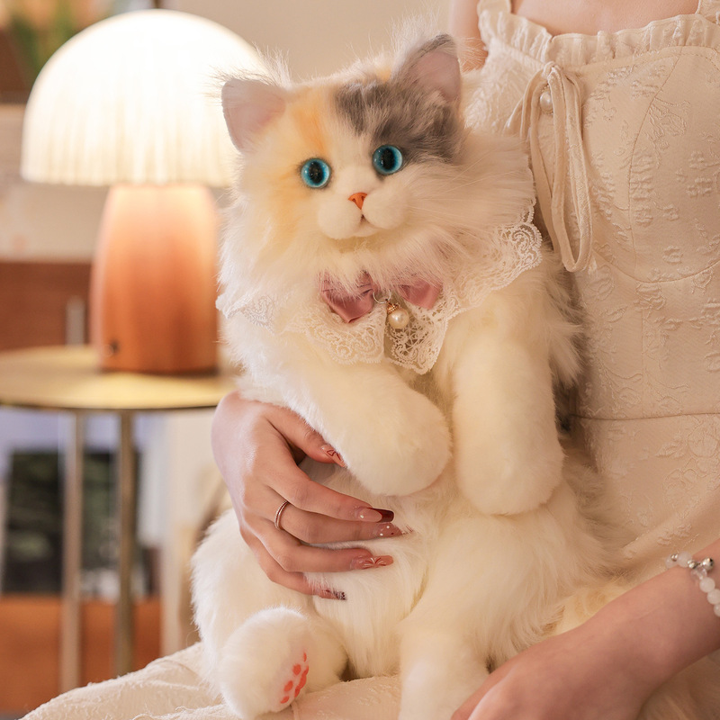 Simulated Three-Color Cat Backpack, Cat Bag, Bionic Doll, Plush Toy, Birthday Gift for Friends, Girls, and Girls