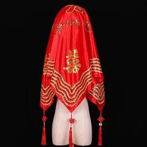 Wedding bride red hijab wedding veil red hijab Chinese style Xiuhe suit Xipa hijab veil translucent