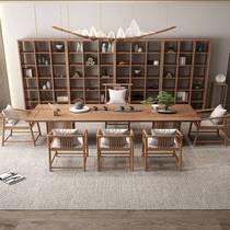Kexin Chinese style Kung Fu coffee table Zen style solid wood tea table and chair office tea room tea table hall set home BWO reception