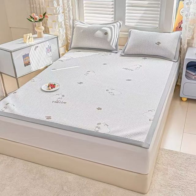 New ice bean b bean mat summer single summer washable sheet ice silk mat three-piece set