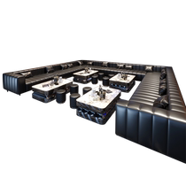 Light luxury ktv sofa coffee table combination custom u-shaped corner karaoke room k room bar clear bar special box deck