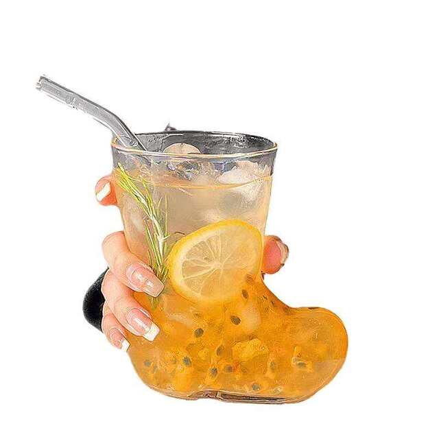 Funny beer mug boots glass cup rain shoes ins style internet celebrity creative transparent juice drink cold drink cup