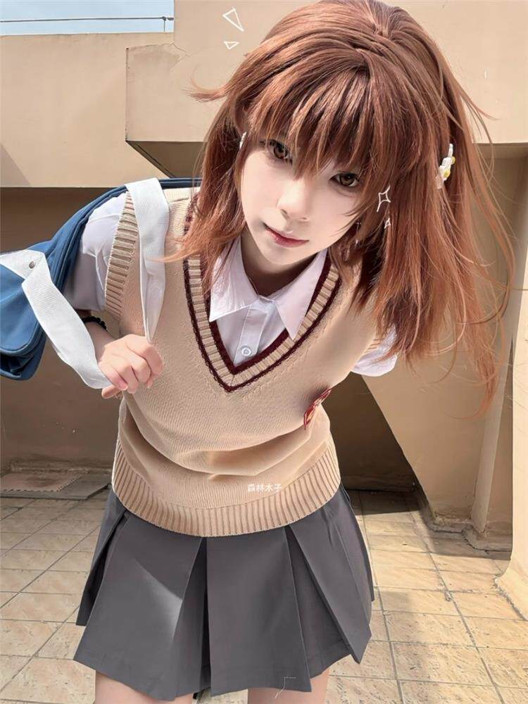 furry福瑞/兽装 现货制服.jk马甲科学cos电磁炮御坂美琴全套百搭jk校供感黑子常盘