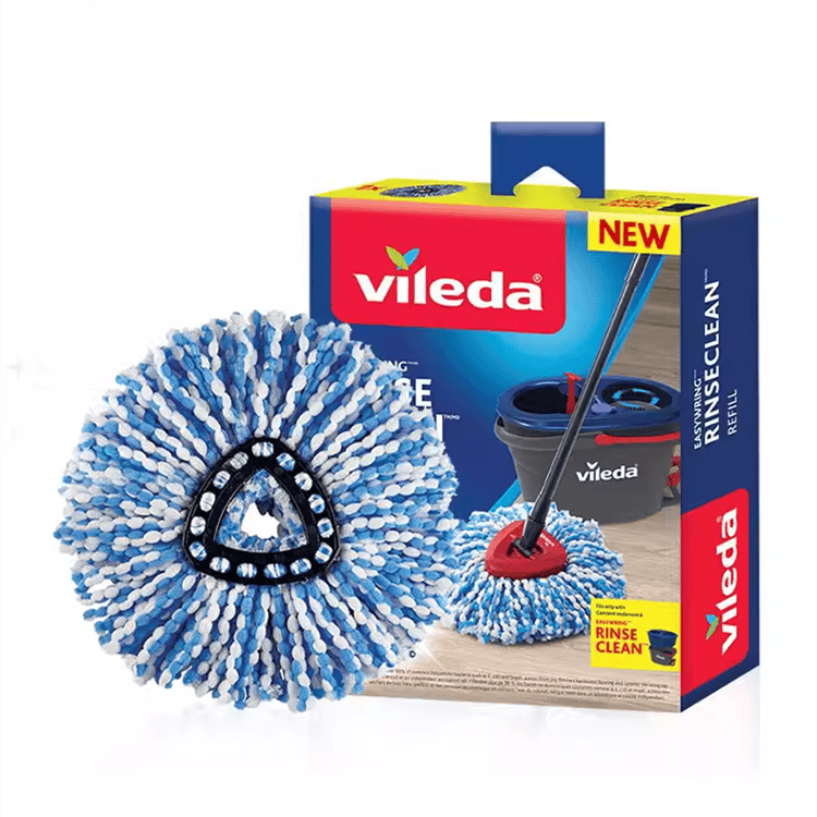 German Vileda Mop Triangle Replacement Head Rotating Mop Head Thickeneded Household One-Mop Clean Floor Mop Replacement Accessories