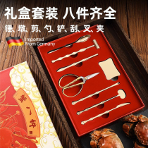 German crab eight-piece crab-eating special tool hairy crab three-piece set 304 stainless steel crab peeling artifact scissors silver