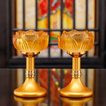 Glaze lotus lamp for Buddha lamp base butter lamp lamp holder candlestick home Buddhist hall for Buddha candle lamp holder long light