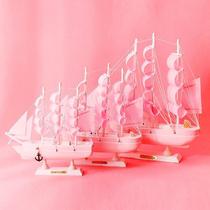 M1612 Creative Pink Girly Sailing Wooden 24CM Sailing Crafts Student Gift Desk Ornament