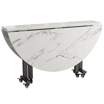 Round dining table folding dining table casters dining table movable round large table home r small living room dining table