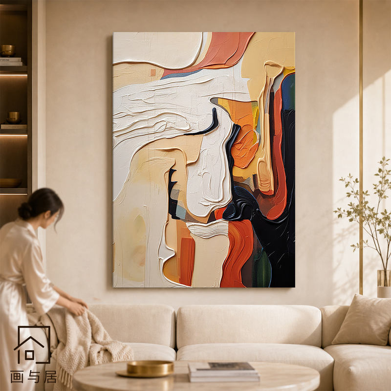 Modern Abstract Texture Pure Hand-Painted Oil Painting Art Living Room Meter Box Decorative Painting Entrance Sofa Background Wall Hanging Painting Modern Abstract Texture Pure Hand-Painted Oil Painting Art Living Room Meter Box Decorative Painting Entrance Sofa Background Wall Hanging Painting
