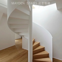 Sichuan Chengdu Steel Plate Curved Staircase Center Column Revolving Staircase Steel Plate Handrail Glass Handrail Revolving Staircase