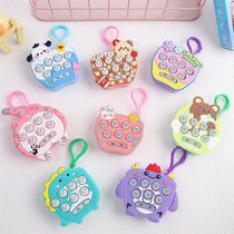 High-speed rail to pass the time toy click music childrens handheld game light-up decompression artifact keychain whack-a-mole