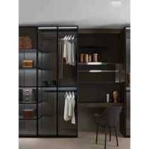 Minimalist glass cabinet door custom wine cabinet bookcase cupboard glass door with aluminum alloy tempered glass wardrobe door