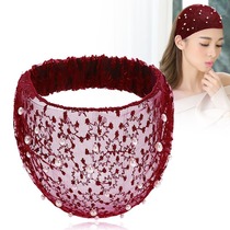 Summer white hair artifact hairband imitation pearl lace hair accessories wide-brimmed hairpin versatile breathable hairband hat adult