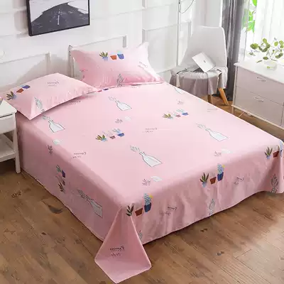 Pure cotton sheet single piece cotton double 1 5m 1 8 2 0 m bed sheet men and women student dormitory cotton quilt sheet