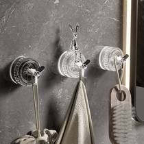 Light luxury rotating suction cup small hook strong load-bearing punch-free bathroom kitchen suction cup removable traceless sticky hook