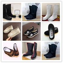 Ancient costume shoes black boots emperor minister knight soldier mens shoes womens shoes childrens cos boots