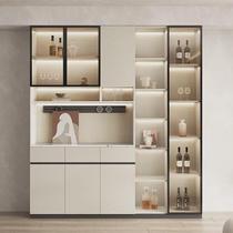 Xing light luxury slate sideboard integrated wall solid wood multi-layer wine cabinet kitchen storage high cabinet living room sideboard custom