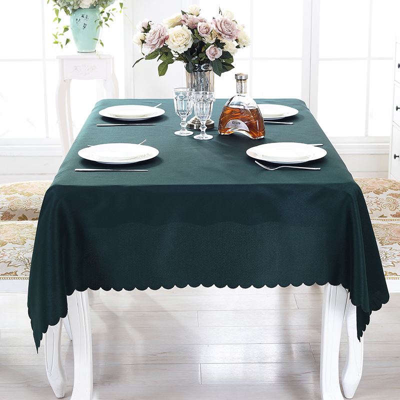 Dark green solid color tablecloth fabric custom round tablecloth hotel dining room restaurant round tablecloth rectangular meeting tablecloth