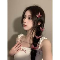 Falling into the world~Niche butterfly hairpin retro real side clip flashing bangs clip hairpin headwear for women
