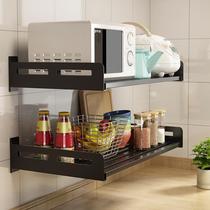 Length 40 50 60 70 80 width 35 40 stainless steel kitchen wall-mounted spice rack oven microwave oven rack
