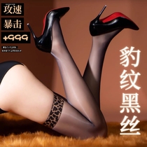 BAO WEN stockings over the knee stockings aurora thigh black stockings sexy shiny ultra-thin spliced ​​stockings half
