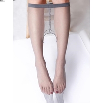 0D one-line crotch fully transparent open crotch stockings womens thin ultra-thin pantyhose toes transparent flesh color no need to take off sexy gray