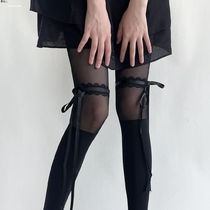 lolita sweet bow pantyhose thin ballet style stockings milky white pure desire splicing lace bottoming socks