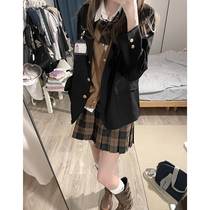 Tokyo Shiji JK pleated skirt autumn school uniform Japanese college style skirt womens autumn and womens high plaid skirt