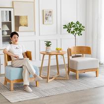 Modern minimalist office reception sofa coffee table combination reception area negotiation hotel lobby leisure solid wood tables and chairs