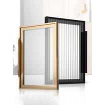 Glass cabinet door minimalist light luxury narrow side cabinet showcase wardrobe door customized with handle aluminum alloy frame door installation
