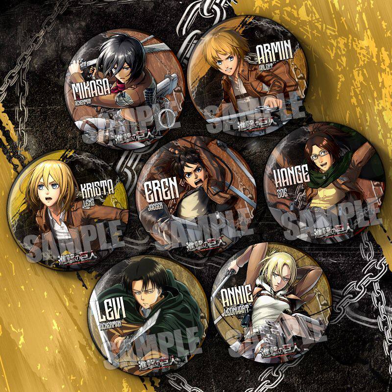 Attack on Titan Anime Badge Eren Levi Mikasa Merchandise Double Flash Large Badge Badge Holder Bag