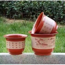 Imitation ceramic plastic fruit tree large flower pot thickened classical flower pot with tray special price clearance processing large flower pot