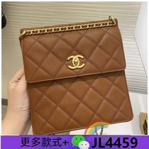 New Brown Cowhide Ladder Leather Chain Bag Backpack Handbag