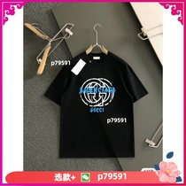 (Deposit) Short-sleeved clothes printed casual sports 2024 versatile fashion couple tops for men and women 319