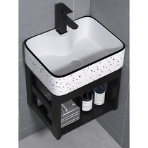 Langjing small apartment wall-mounted wash basin cabinet combination ceramic wash basin bathroom waterproof simple wall-mounted basin wash