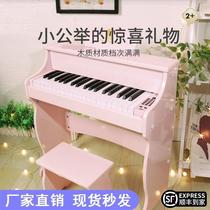 Factory direct sales 37-key beginners wooden baby thickened electronic childrens piano for 8 years old pink
